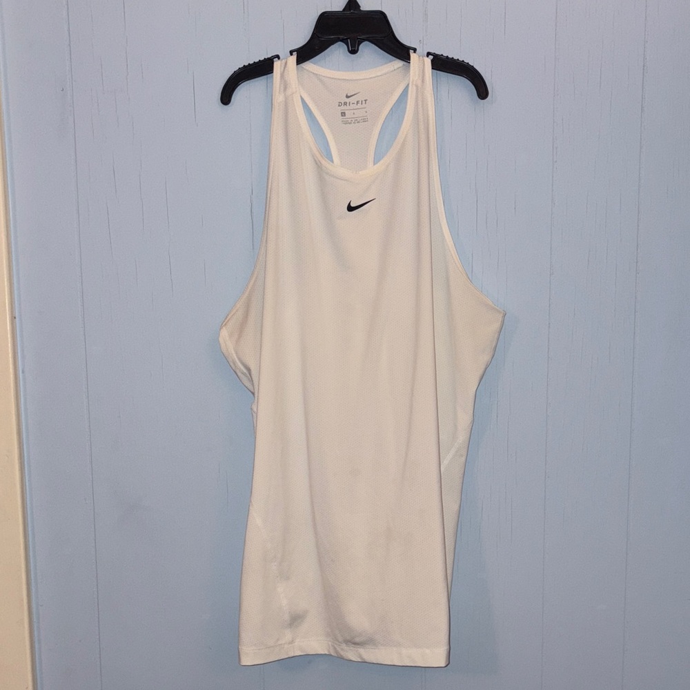 Nike White Dri-FIT Athletic Tank